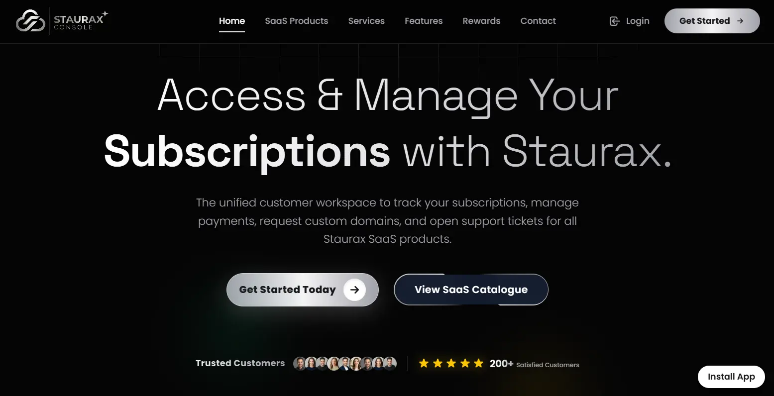 Staurax Console Preview